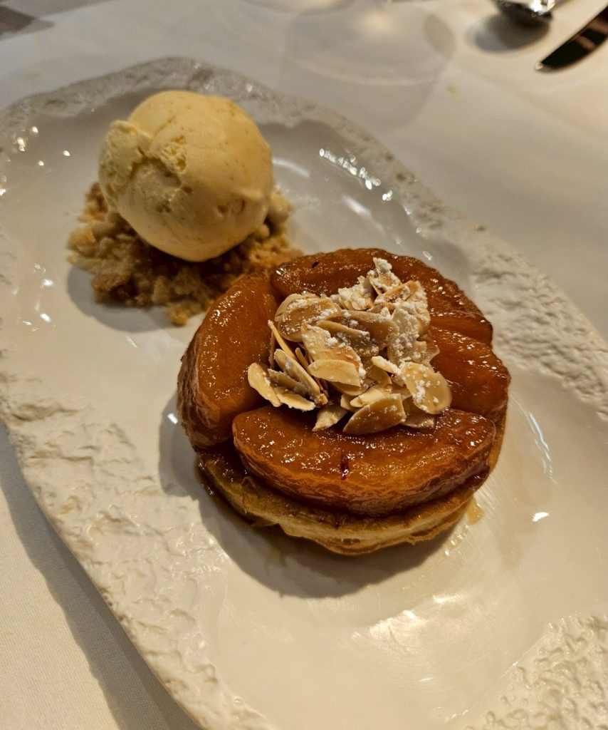 Apple tarte tatin with vanilla bean ice cream