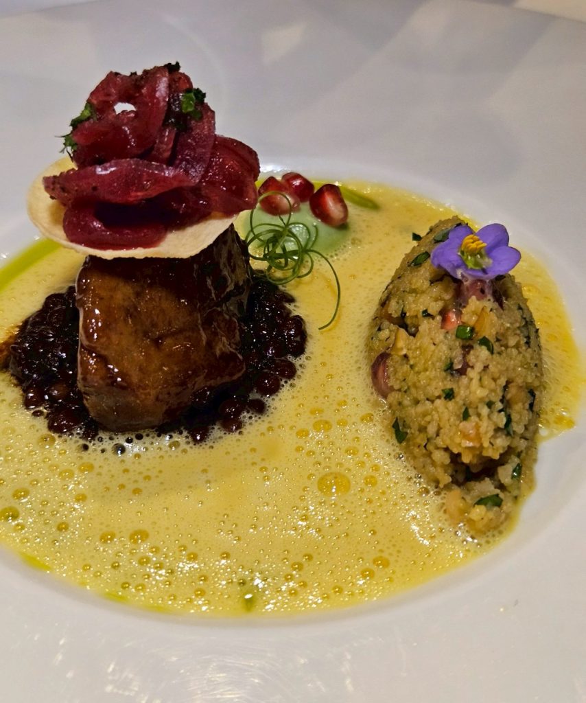 sweetbread with couscous and lentils