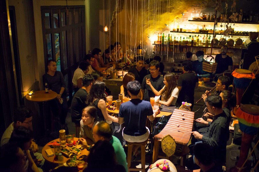Tep Bar interior with warm lighting and traditional Thai décor