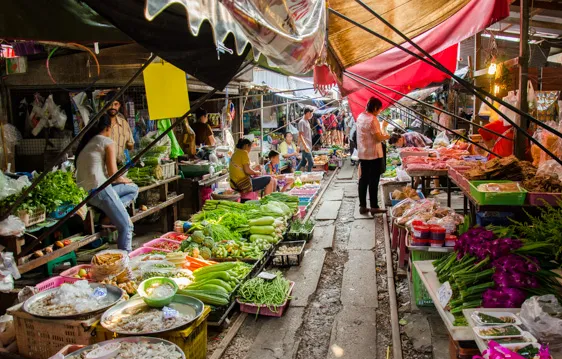 The Railway Station Life of Maeklong Market