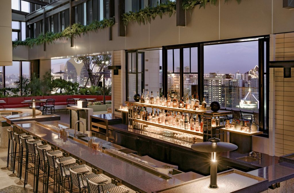 Interior of Bar.Yard at Kimpton Maa-Lai Bangkok, venue for Thailand Cocktail Festival 2025 opening party.