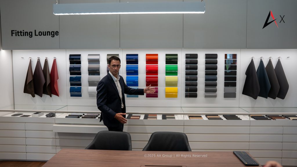 "Digital Porsche Car Configurator station offering personalized vehicle customization options."