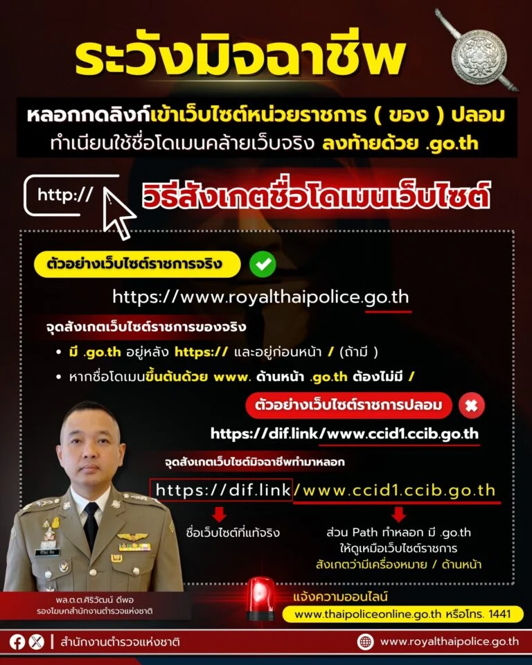 Police warns of fake government websites