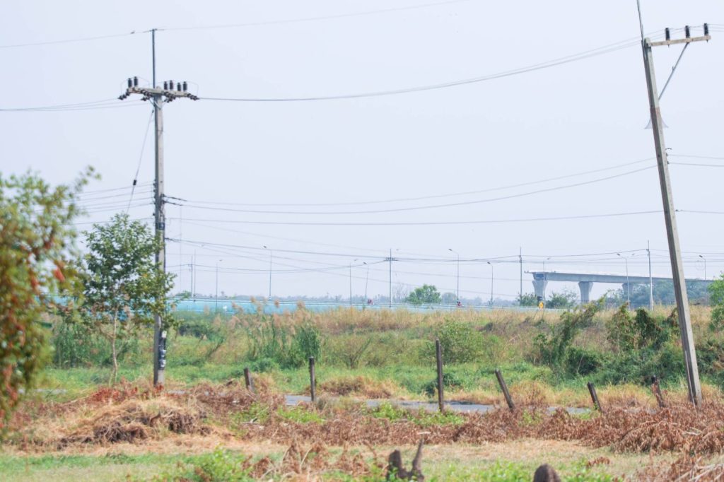 Construction site of the Ayutthaya high-speed railway near the UNESCO World Heritage Site in Thailand